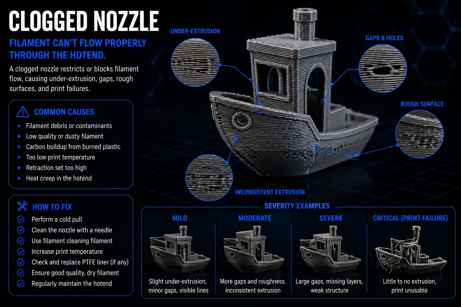 Example of Clogged nozzle on a 3D print
