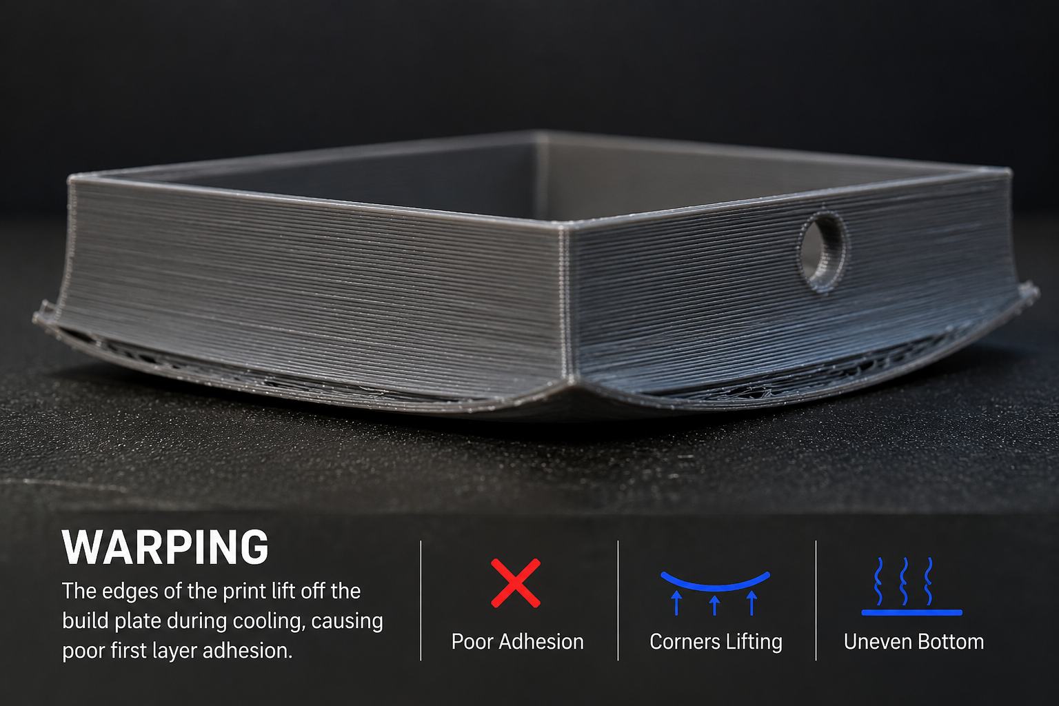 Example of Warping on a 3D print